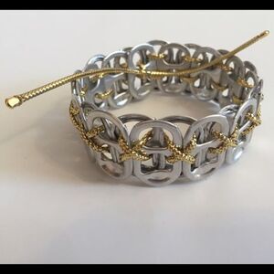 REPURPOSE bracelets- Gold on Silver